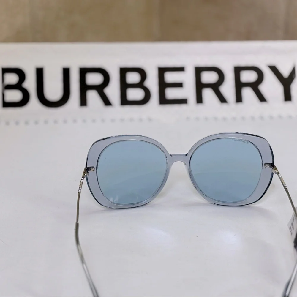 New Burberry B4375 4023/80 Eugenie Azure Blue Sunglasses. Blue lenses. - Picture 5 of 14